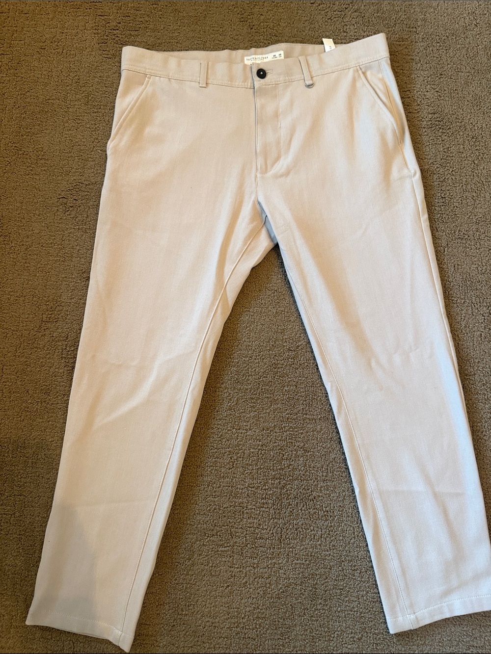 Denim & Flower Men's Slim Chinos in Light Beige